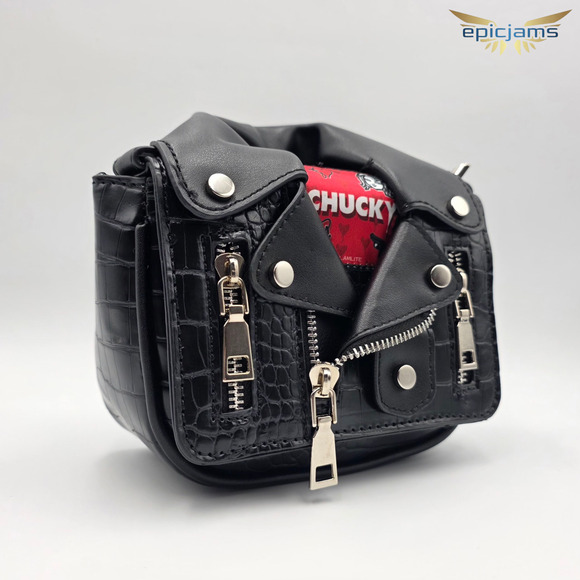 Glamlite Limited Edition Halloween Chucky Tiff Makeup Crossbody Black Bag New - Picture 3 of 5